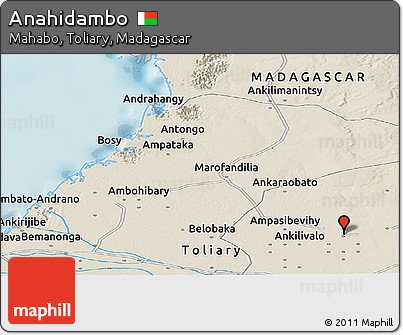 Shaded Relief Panoramic Map of Anahidambo
