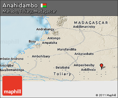 Shaded Relief Panoramic Map of Anahidambo