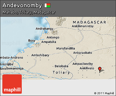 Shaded Relief Panoramic Map of Andevonomby