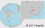 Gray Location Map of the area around 20° 2' 43" S, 44° 58' 30" W