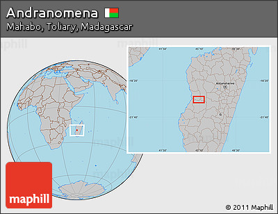 Gray Location Map of Andranomena