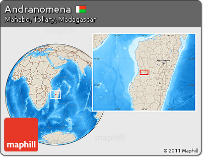 Shaded Relief Location Map of Andranomena