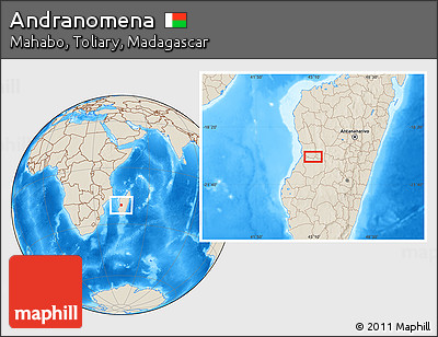 Shaded Relief Location Map of Andranomena