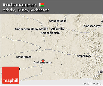 Shaded Relief Panoramic Map of Andranomena