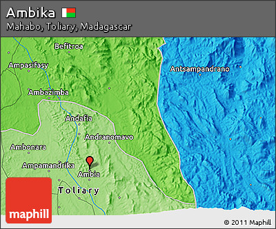 Political 3D Map of Ambika