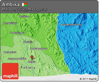 Political 3D Map of Ambika