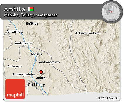 Shaded Relief 3D Map of Ambika