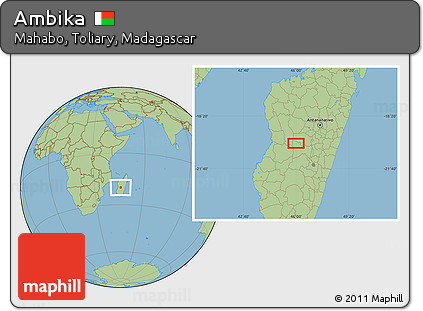 Savanna Style Location Map of Ambika