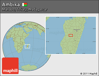 Savanna Style Location Map of Ambika