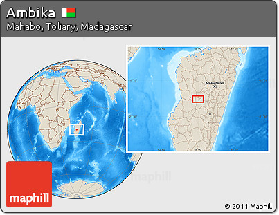 Shaded Relief Location Map of Ambika