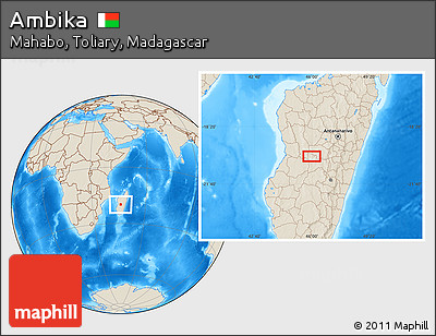 Shaded Relief Location Map of Ambika