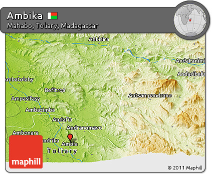 Physical Panoramic Map of Ambika