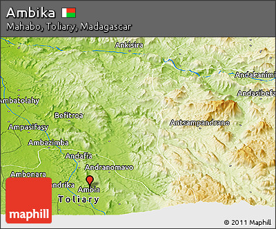 Physical Panoramic Map of Ambika