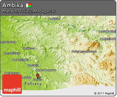 Physical Panoramic Map of Ambika