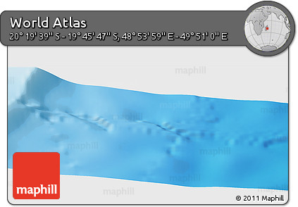 Physical Panoramic Map of the Area around 20° 2' 43" S, 49° 22' 30" E