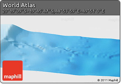 Physical Panoramic Map of the Area around 20° 2' 43" S, 49° 22' 30" E