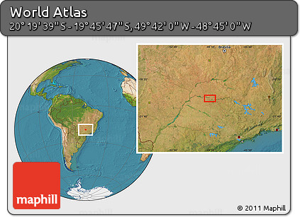 Satellite Location Map of the Area around 20° 2' 43" S, 49° 13' 30" W
