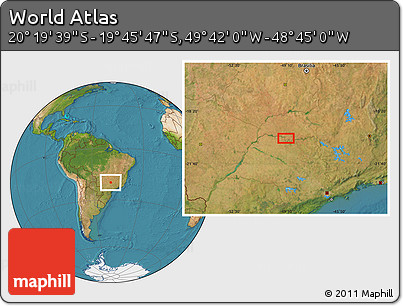 Satellite Location Map of the Area around 20° 2' 43" S, 49° 13' 30" W