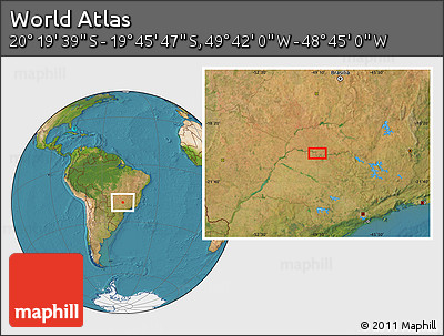 Satellite Location Map of the Area around 20° 2' 43" S, 49° 13' 30" W
