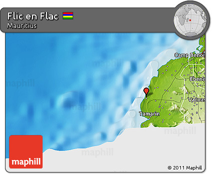 Physical 3D Map of Flic En Flac