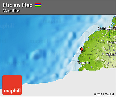 Physical 3D Map of Flic En Flac