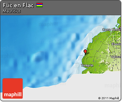 Physical 3D Map of Flic En Flac