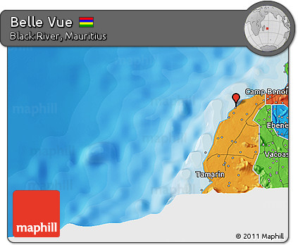 Political 3D Map of Belle Vue