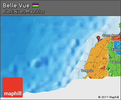 Political 3D Map of Belle Vue