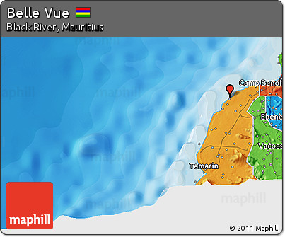 Political 3D Map of Belle Vue