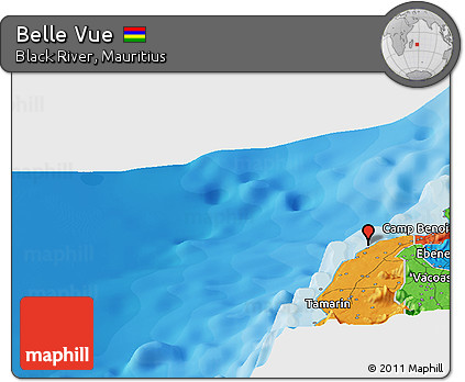 Political Panoramic Map of Belle Vue