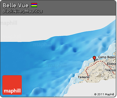 Shaded Relief Panoramic Map of Belle Vue