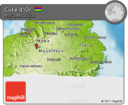 Physical 3D Map of Côte D'Or