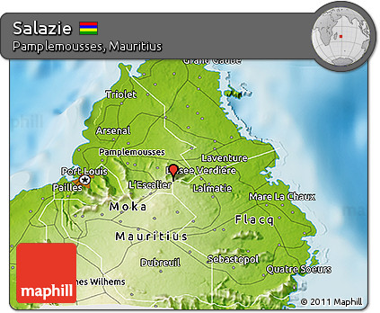 Physical 3D Map of Salazie