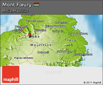 Physical 3D Map of Mont Fleury