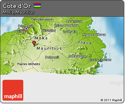 Physical 3D Map of Côte D'Or