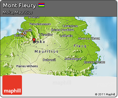 Physical 3D Map of Mont Fleury