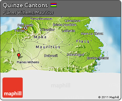 Physical 3D Map of Quinze Cantons