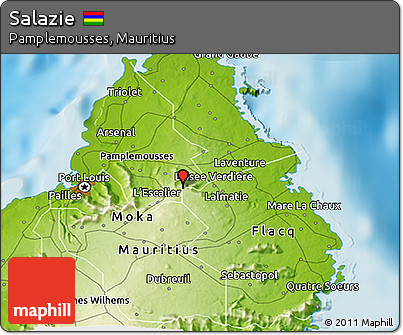 Physical 3D Map of Salazie