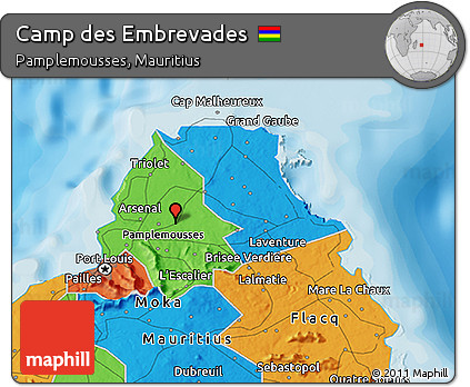 Political 3D Map of Camp Des Embrevades