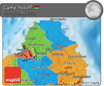 Political 3D Map of Camp Yoloff