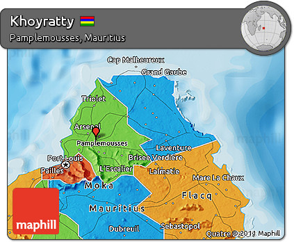 Political 3D Map of Khoyratty