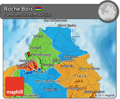 Political 3D Map of Roche Bois