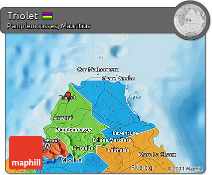 Political 3D Map of Triolet