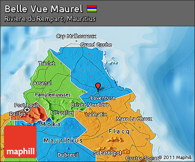 Political 3D Map of Belle Vue Maurel