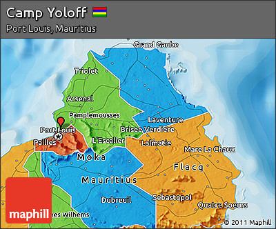 Political 3D Map of Camp Yoloff
