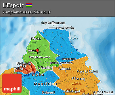 Political 3D Map of L'Espoir