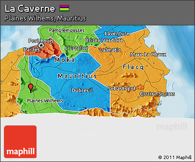 Political 3D Map of La Caverne