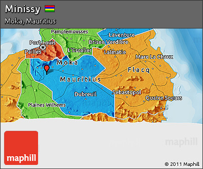 Political 3D Map of Minissy