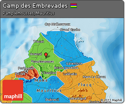 Political 3D Map of Camp Des Embrevades