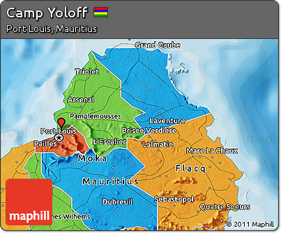 Political 3D Map of Camp Yoloff